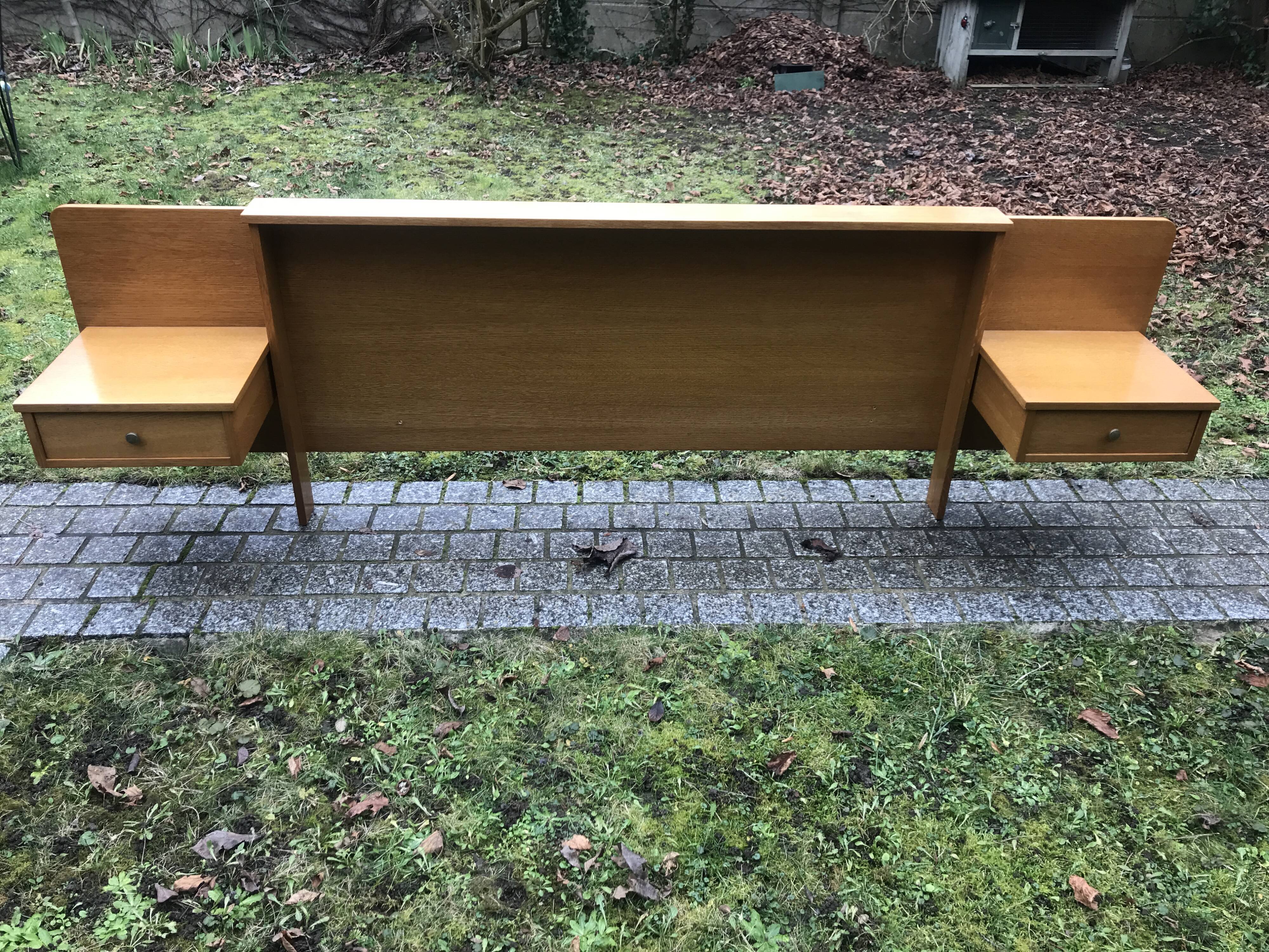 Headboard with bedside suspended 1960 vintage
