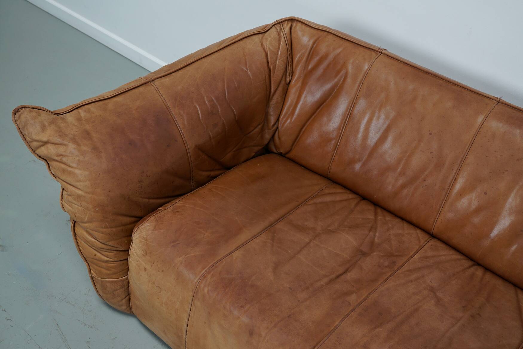 Cognac Leather Andes Sofa by Gerard van den Berg for Montis, 1970s