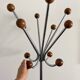Portemanteau en chrome et bois, années 60-70