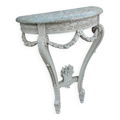 Belle console ancienne en bois avec. Plateau marbre style louis xvi