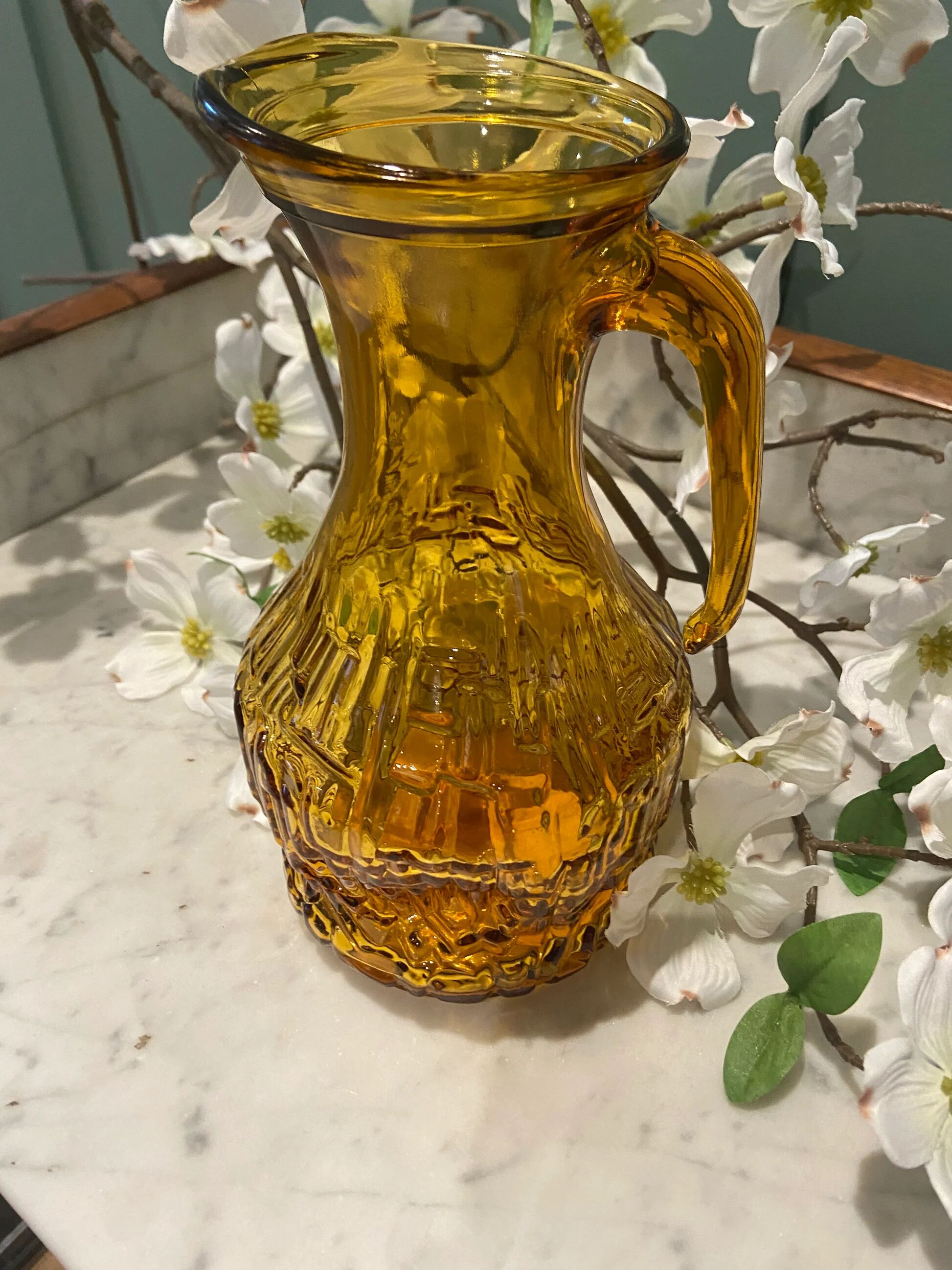 Amber glass carafe