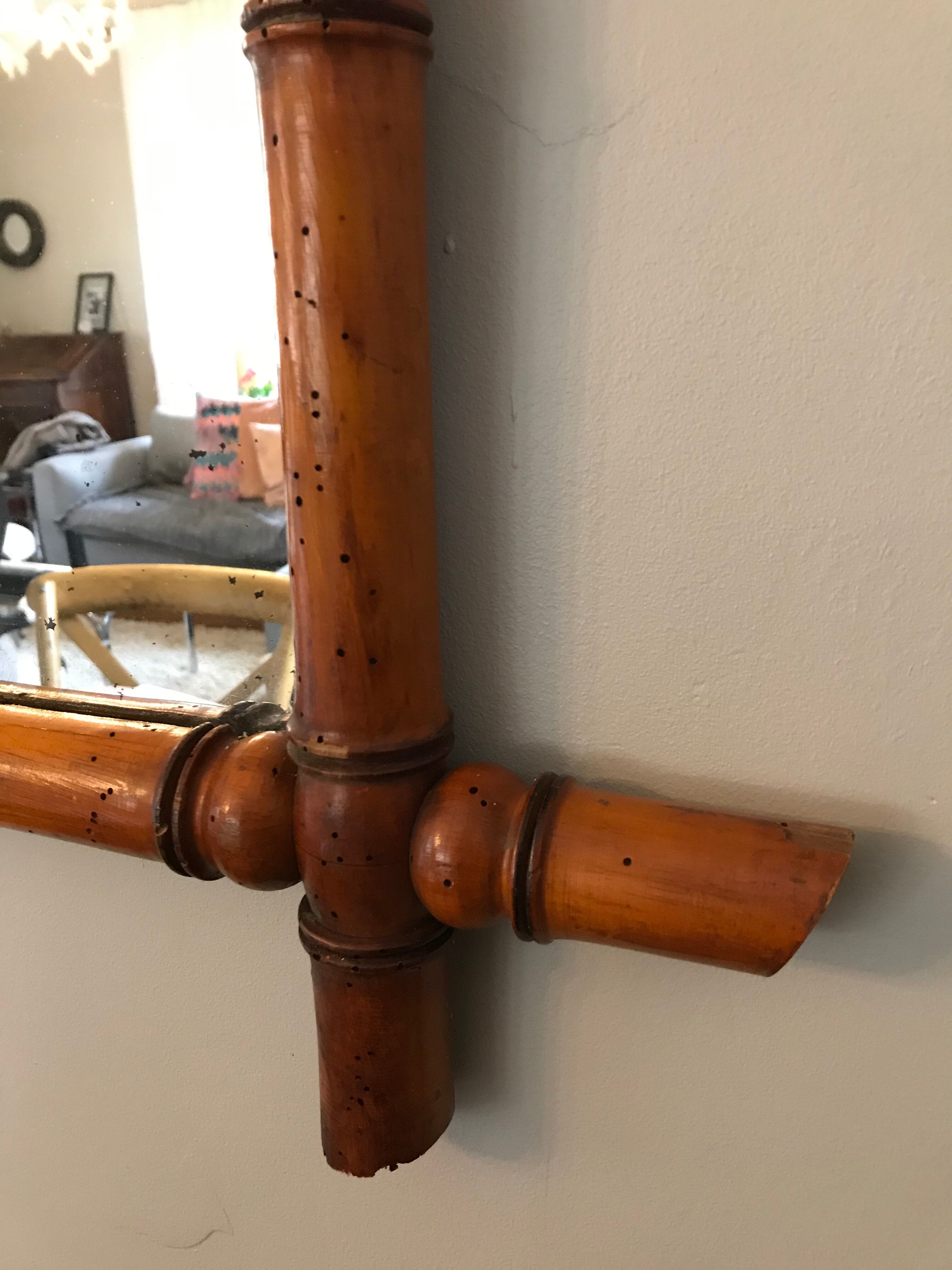 Vintage bamboo mirror 75 x 100 cm