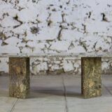 Table basse en travertin terrazzo, 1970