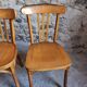 Ensemble vintage de 4 chaises bistrot françaises par Baumann & Luterma, bois de hêtre, années 1950