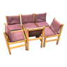 Ensemble de 6 chaises de salle à manger en pin sièges en toile