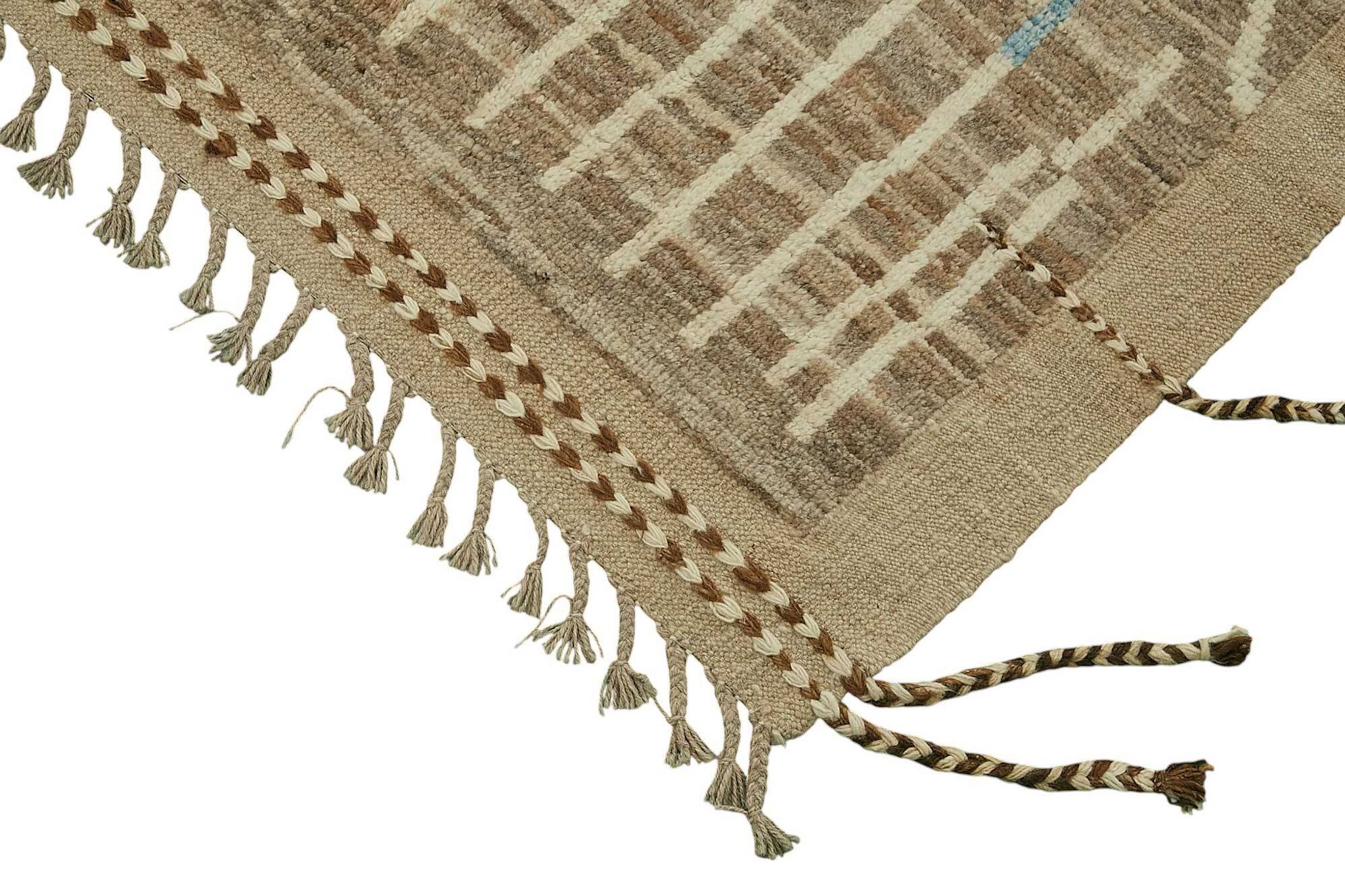 Tapis en laine brun rustique turc tissé à la main 279 cm x 375 cm