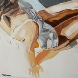Seated woman painting