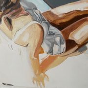 Peinture femme assise