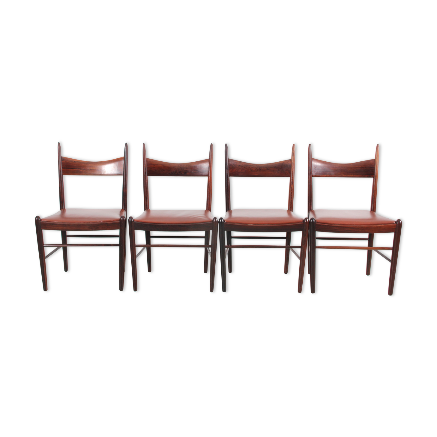 Suite of 4 Scandinavian chairs in Rio rosewood