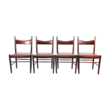 Suite of 4 Scandinavian chairs in Rio rosewood