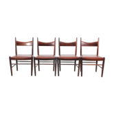 Suite of 4 Scandinavian chairs in Rio rosewood
