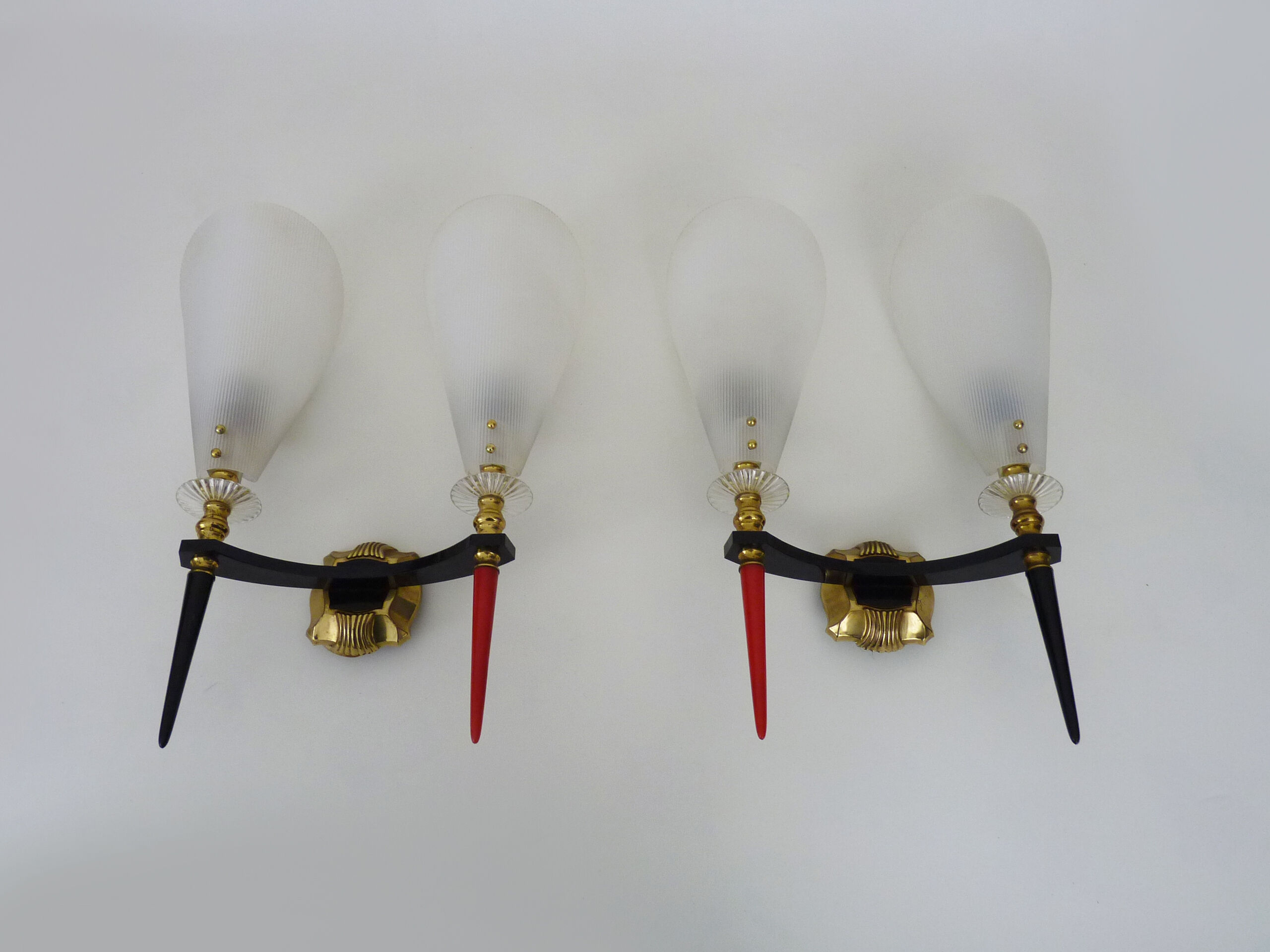 Pair of vintage Rockabilly double wall lamps