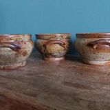 Soup bowls and cups in Puisaye stoneware by Jean-Pierre Prud'homme