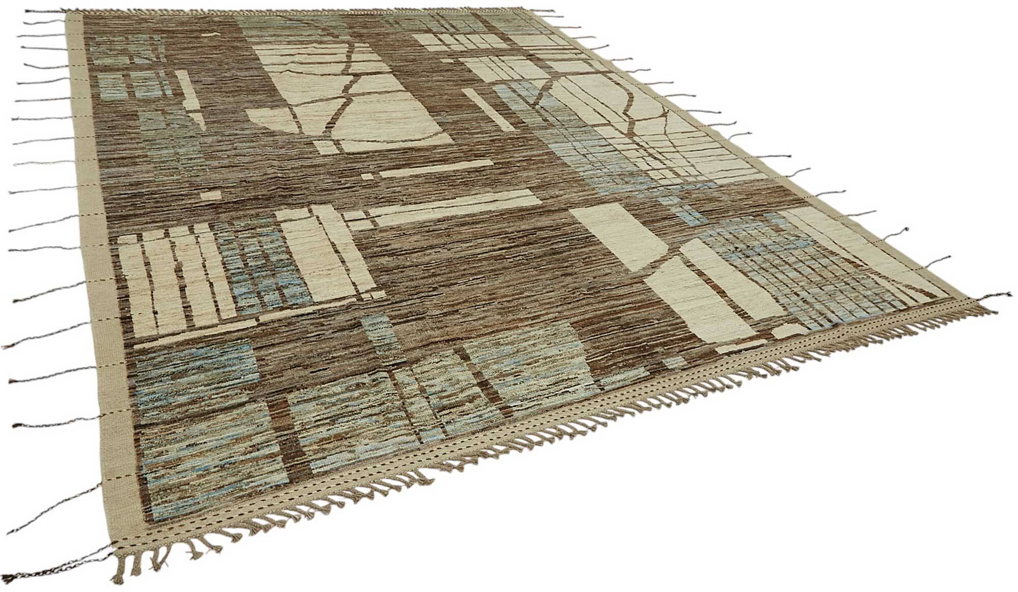 Handmade Turkish One of a Kind 286 cm x 365 cm Beige Wool Carpet