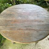 Vintage oak extendable round table