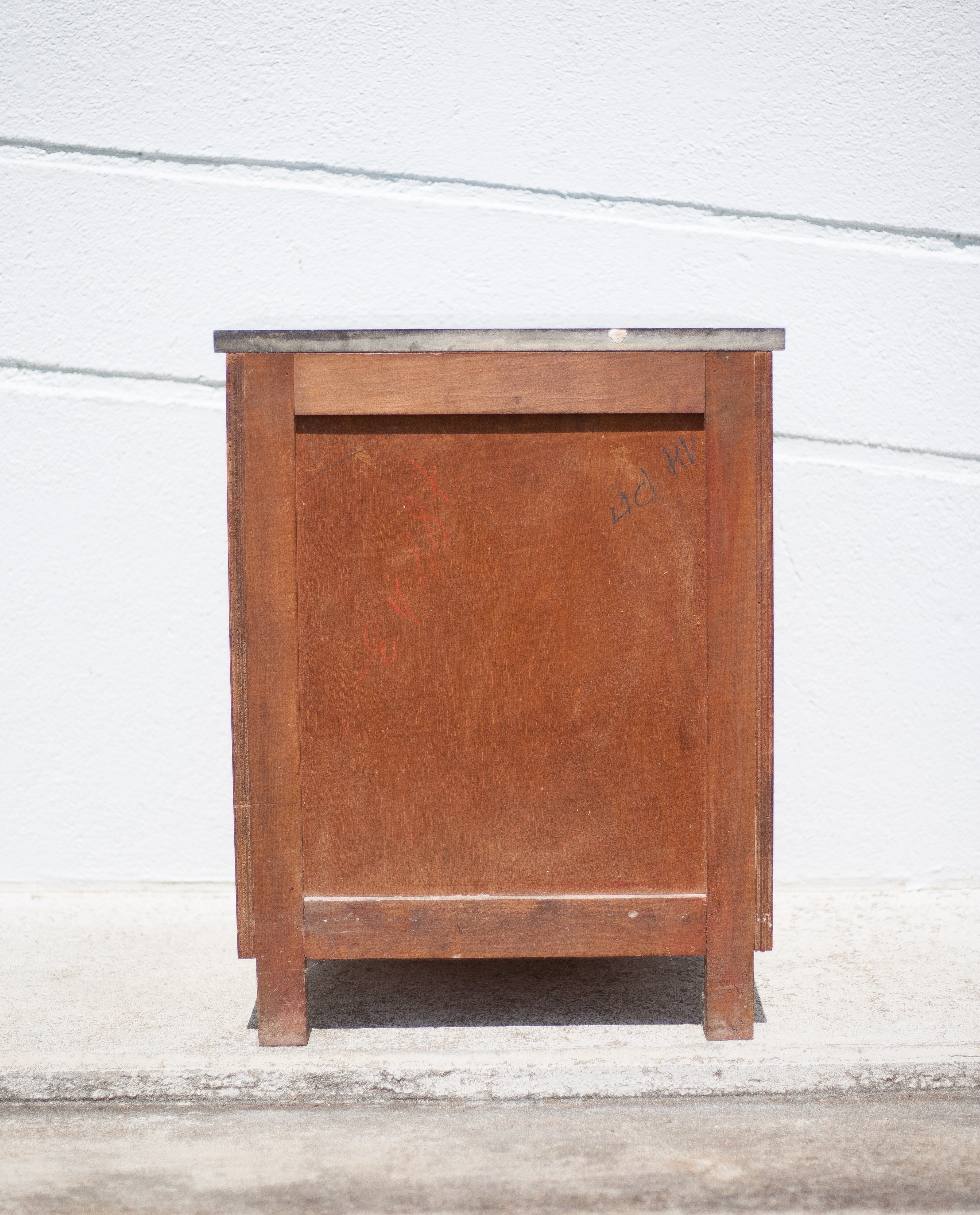 art deco bedside table, art deco nightstand wood and black marble, side table, sofa end