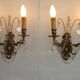 Pair of French Baroque Double Bronze Crystal Wall Lights Glass Bead Swags