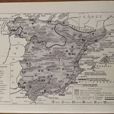 Lithograph map of Spain from 1928
