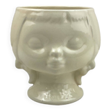 Ancien cache pot visage fillette