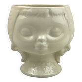 Ancien cache pot visage fillette