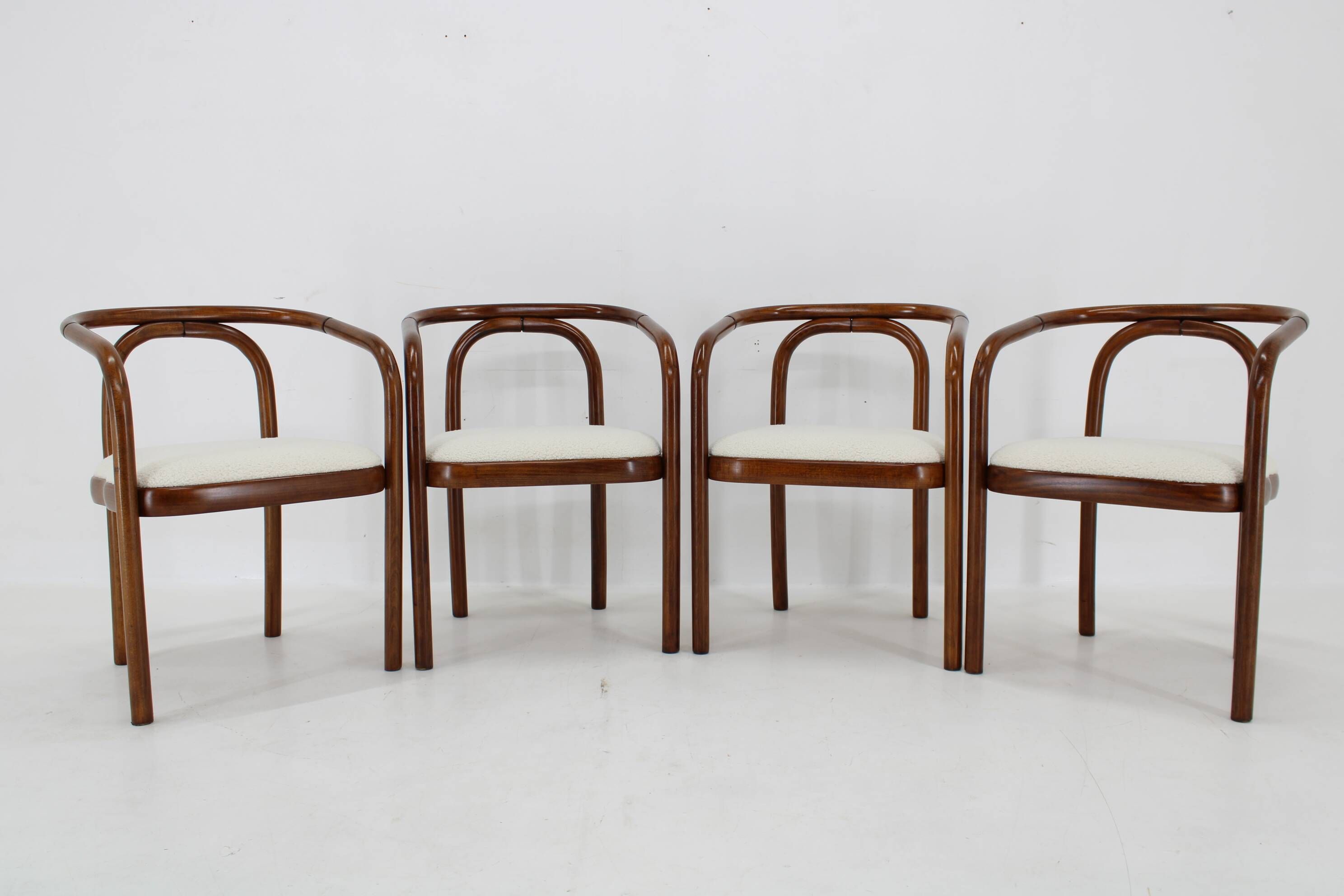 1970s antonin suman set of four dining chair by ton
