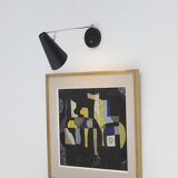 Applique murale en métal noir années 1950