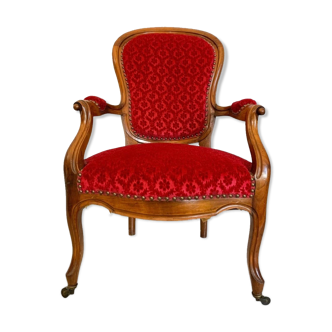 Fauteuil Cabriolet Style Louis XV, vers 1850