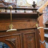 Old oak cloakroom or coat rack