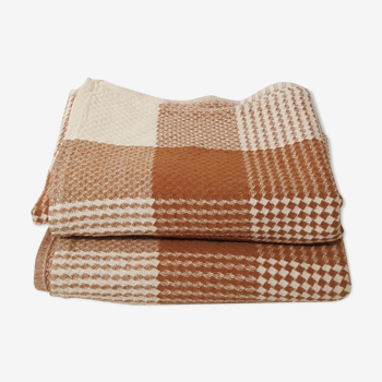 Duo of vintage woven cotton towels