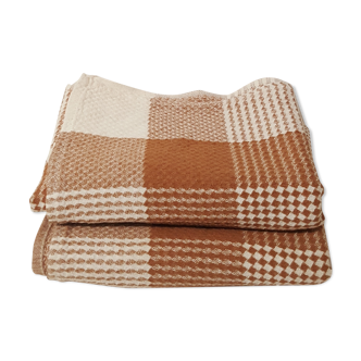 Duo of vintage woven cotton towels