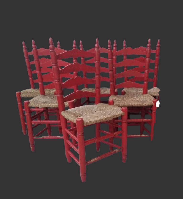 6 chaises paillées Vintage