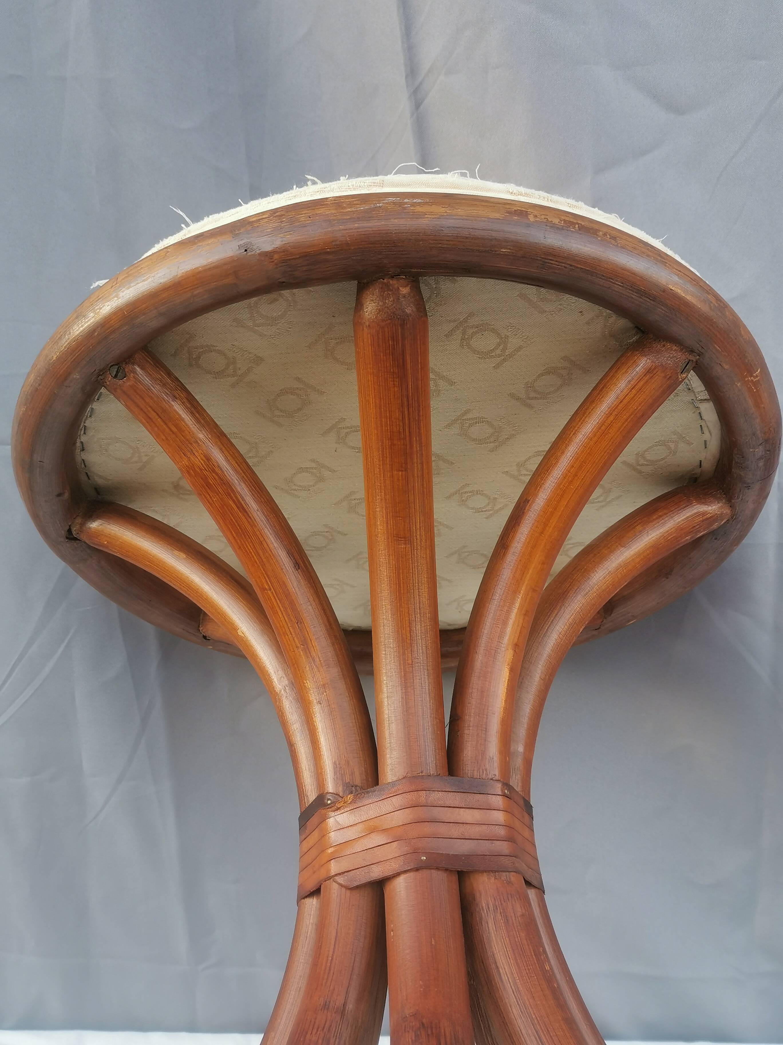 Bamboo and rattan stool “tam tam style”