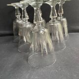 6 large blown and cut glasses from the 19th century