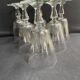 6 large blown and cut glasses from the 19th century