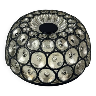 60s 70s ceiling lamp Glashütte Limburg Germany Plafoniere glass & metal