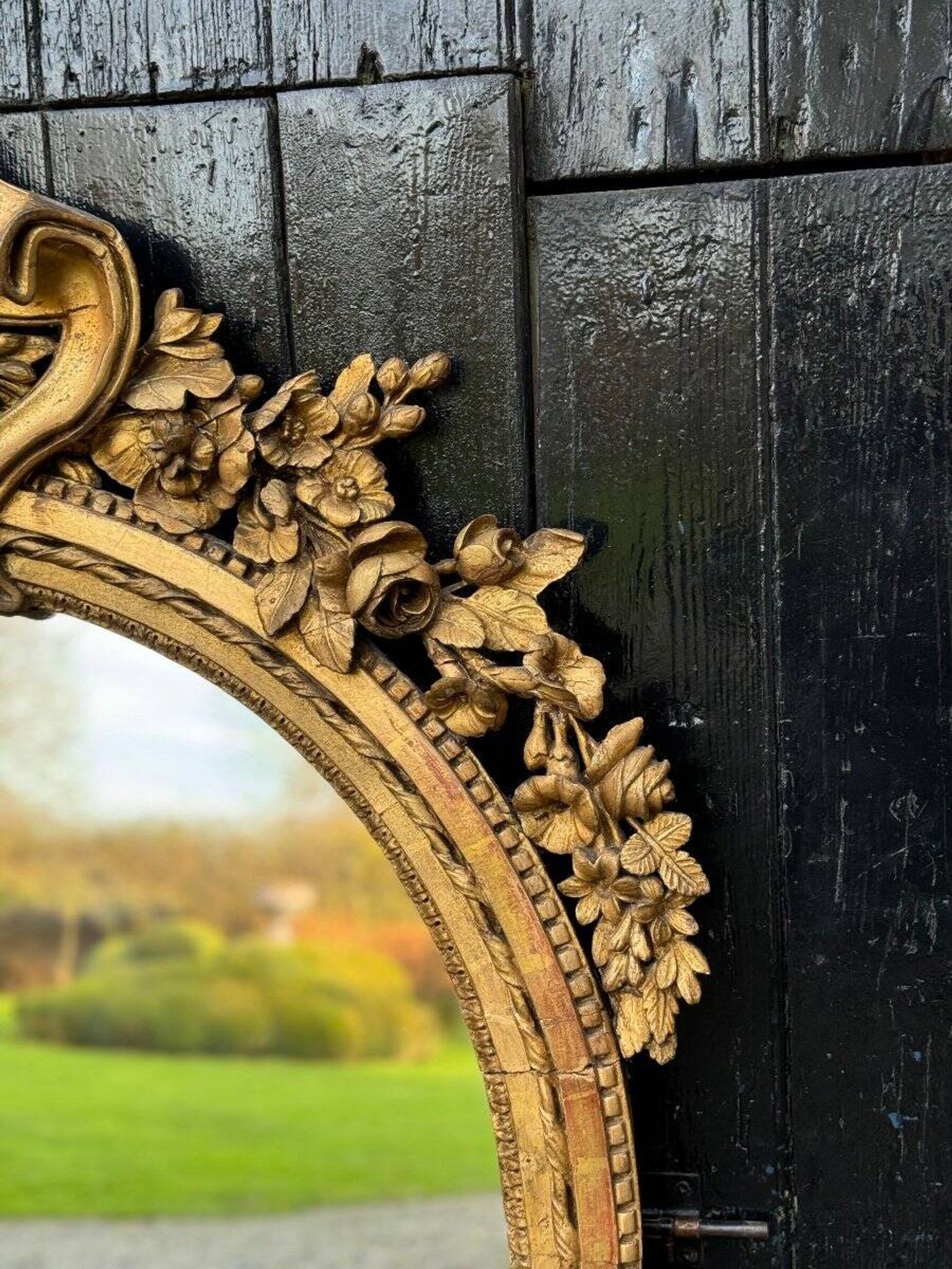 Mirror, Louis XVI Mantelpiece in Carved and Gilded Wood, 18th Century