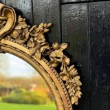 Mirror, Louis XVI Mantelpiece in Carved and Gilded Wood, 18th Century