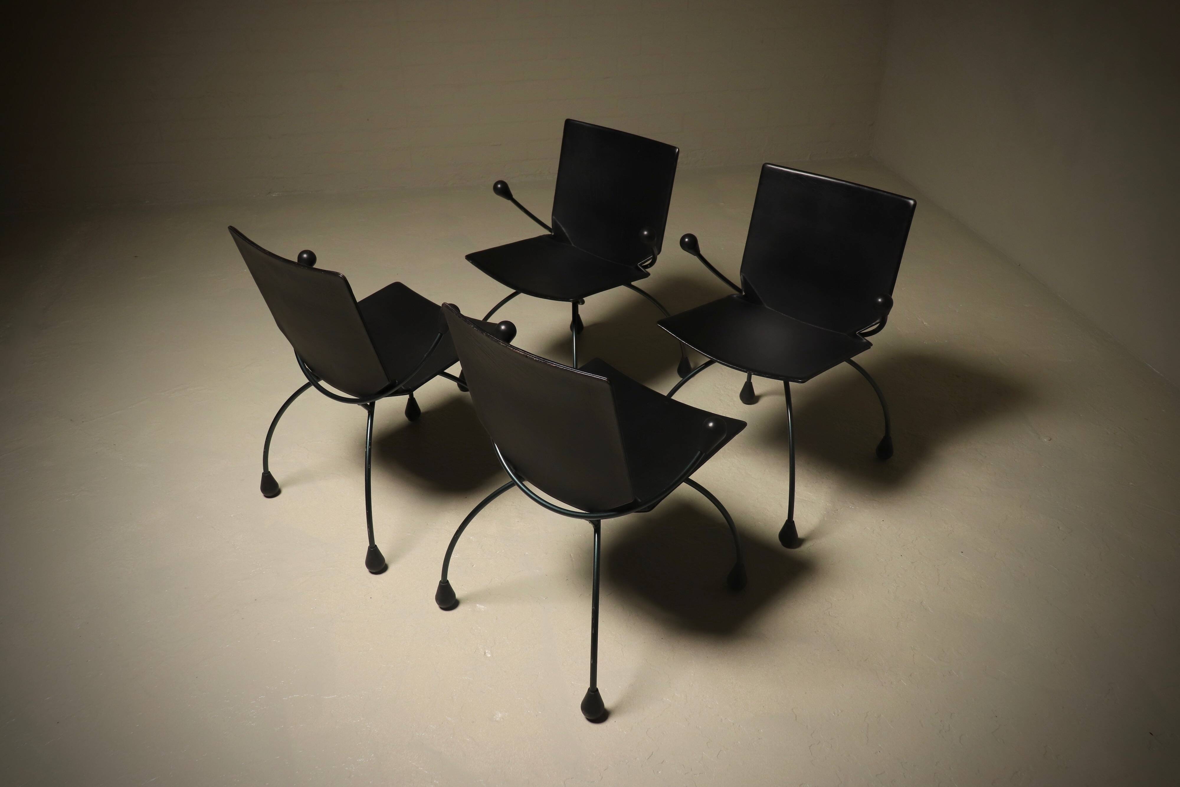 Set of 4 Rare Gigi Chairs by Boonzaaijer & Mazairac for Hennie de Jong Int.