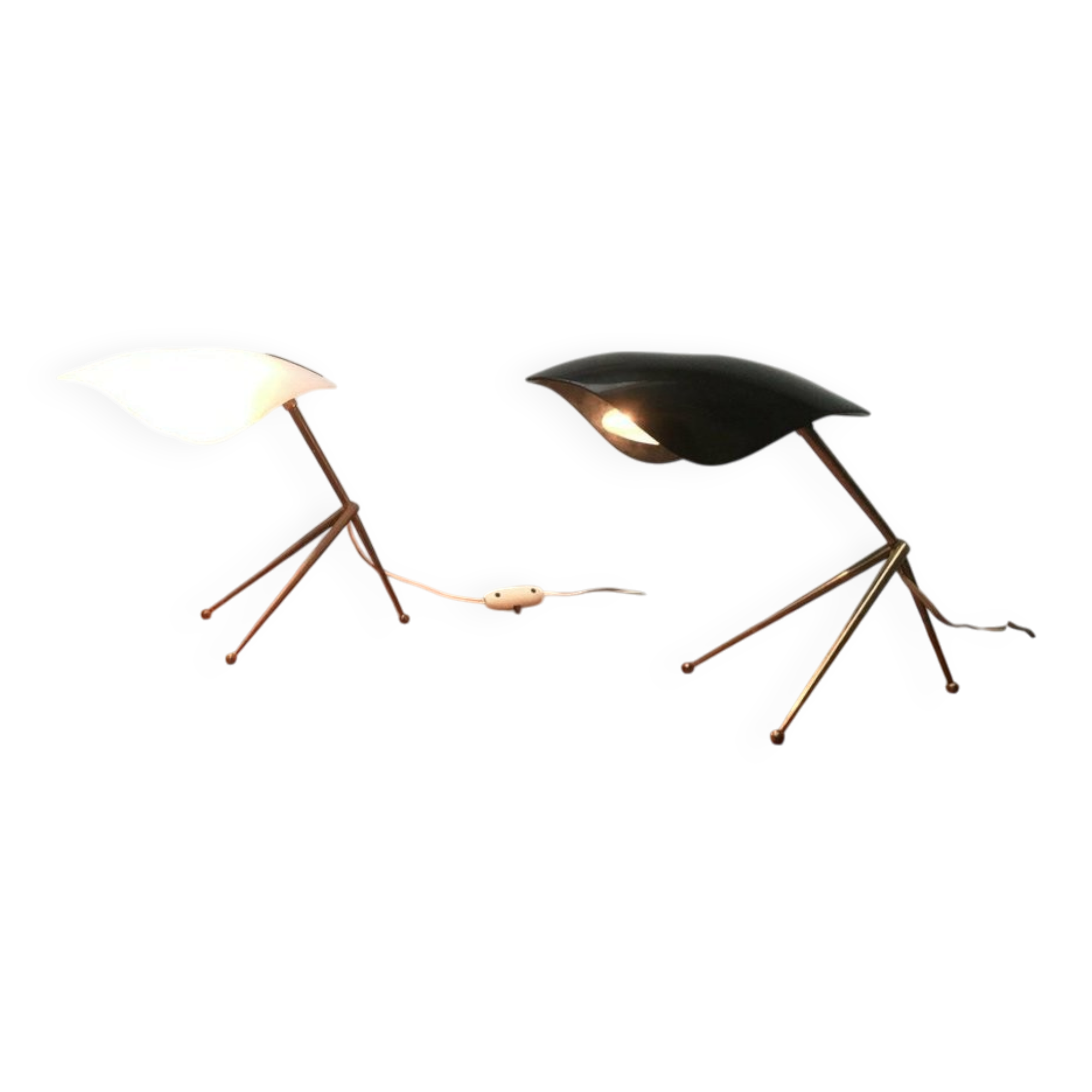 Mid-Century German Acryl and Brass Tripod Table Lamp from Cosack, 1960s, Set of 2