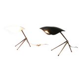 Lampe de table sur trépied en acrylique et laiton d'époque mi-siècle allemande de Cosack, années 1960, ensemble de 2.
