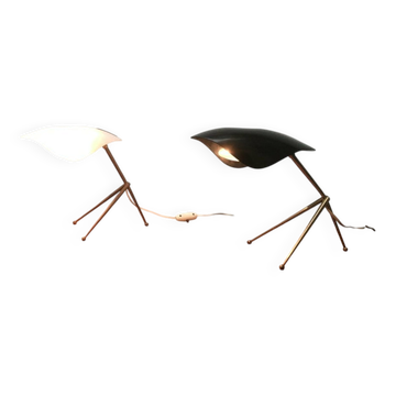 Mid-Century German Acryl and Brass Tripod Table Lamp from Cosack, 1960s, Set of 2