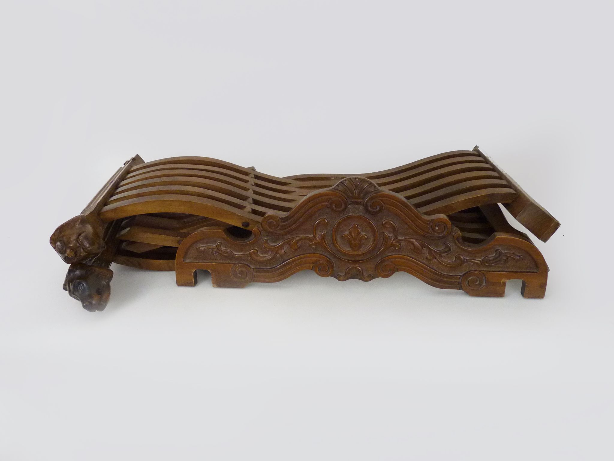Chaise Savonarola vintage en noyer, Italie, 1970s