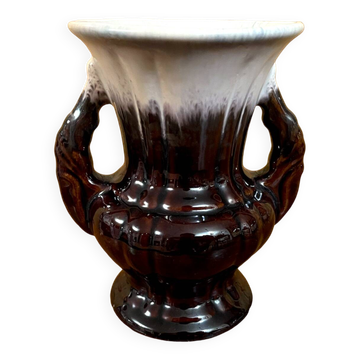 Vase Scheurich & Greulich 200/14, céramique brune ouest-allemande des années 1950