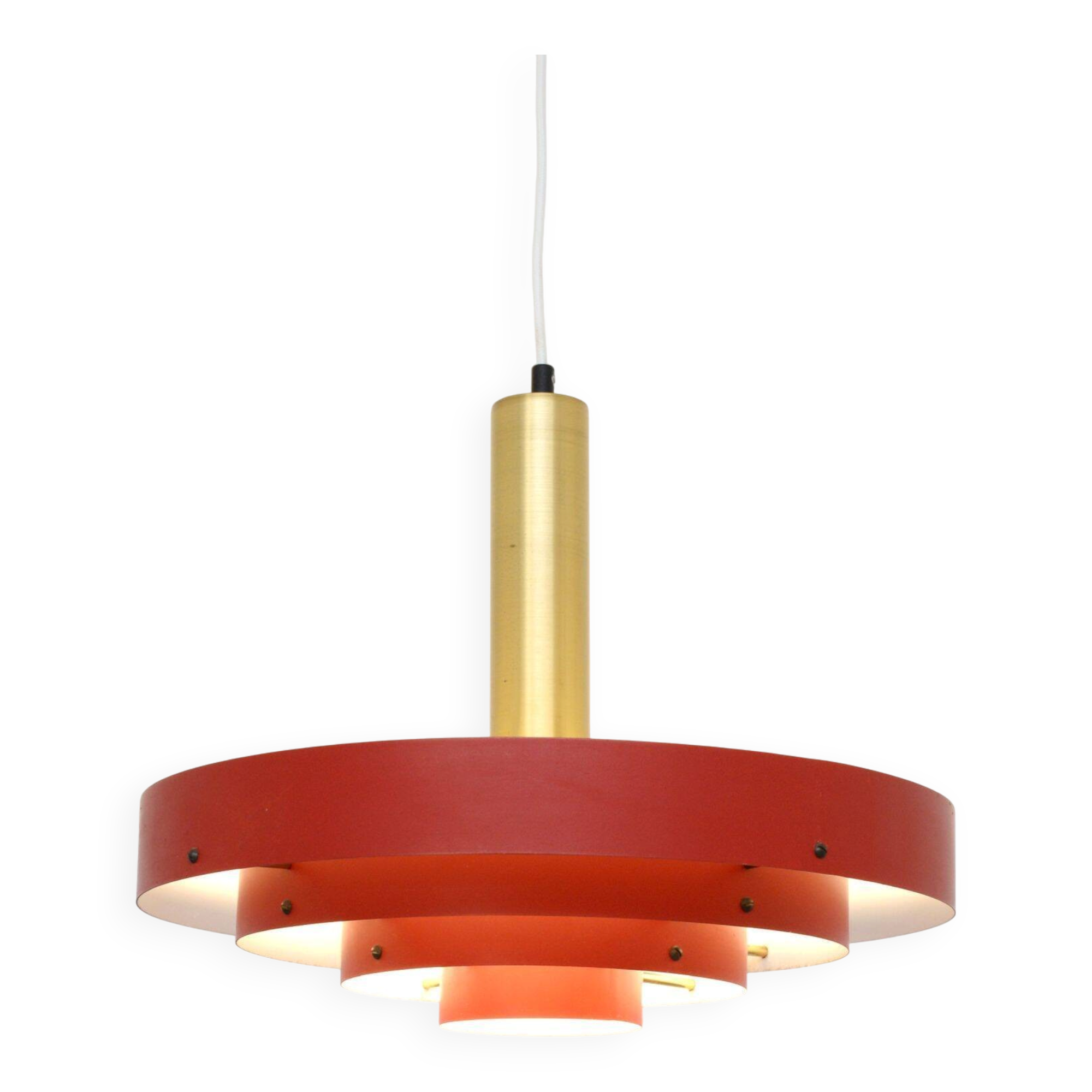 Red Scandinavian lamp, Denmark 1960s