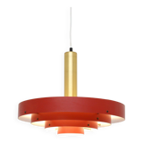 Red Scandinavian lamp, Denmark 1960s