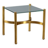 Vintage coffee table in brass and glass, Italian design, 1970s.