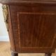 Napoleon III style bedside table in walnut burl and marble