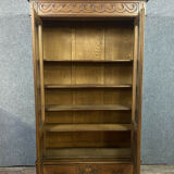 Gothic Renaissance library in solid walnut with columns around 1850
