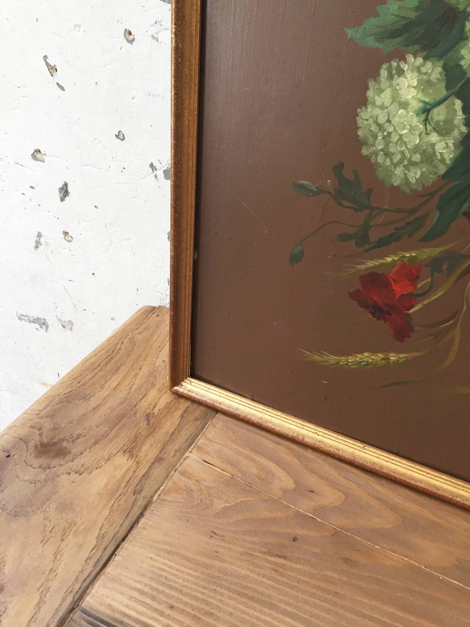 Peinture à l’huile sur bois XIXème format XXL