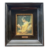 Limoges art enamels representing the Reader